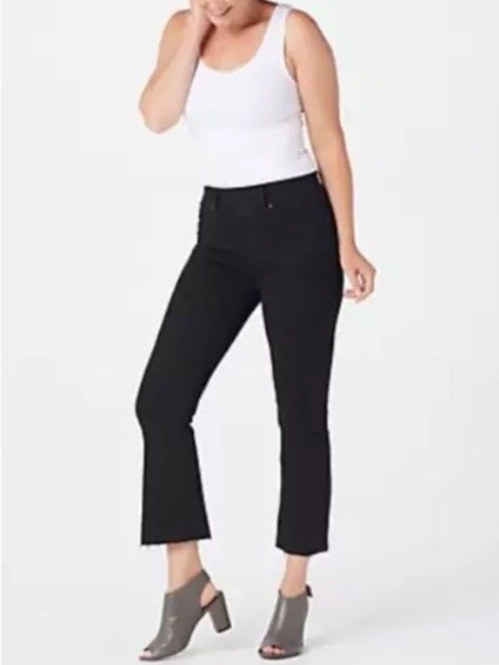 NWT SPANX Black Cropped Flare Jeans - M
